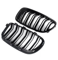 Load image into Gallery viewer, BMW F10 F11 5 Series 10-16 Kidney Grille Grill Grilles Gloss Black Twin Slats - STM STYLING 
