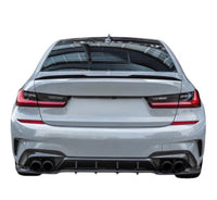 Load image into Gallery viewer, BMW 3 SERIES G20 V STYLE M4 2019+ REAR SLIM BOOT SPOILER LIP GLOSS BLACK - STM STYLING 
