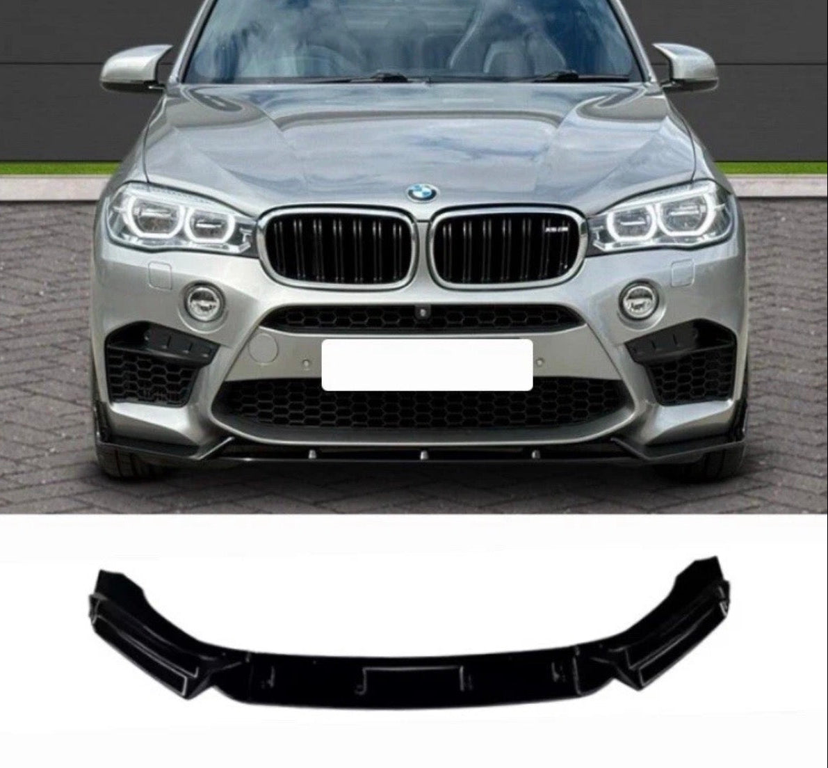FRONT LIP SPLITTER SPOILER  FOR BMW X5M F85 X6M F86 M SPORT GLOSS BLACK 2014-19