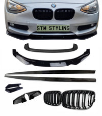 Load image into Gallery viewer, BMW F20 Kit 1 Series Se Sport Gloss Black Full BodyKit Splitter Spoiler Pre Lci - STM STYLING 
