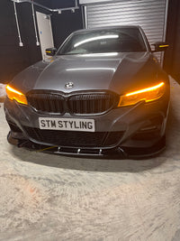 Load image into Gallery viewer, BMW 3 SERIES G20 G21 FRONT SPLITTER LIP VALANCE SPOILER SPLITTER GLOSS BLACK STM - STM STYLING 
