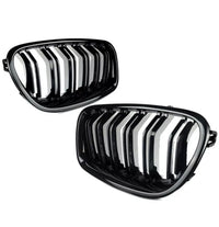 Load image into Gallery viewer, BMW F10 F11 5 Series 10-16 Kidney Grille Grill Grilles Gloss Black Twin Slats - STM STYLING 

