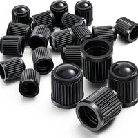 Load image into Gallery viewer, 16 X CAR BIKE CYCLE BLACK PLASTIC AIR VALVE TYRE ALLOY WHEEL CAPS DUST VALVE
