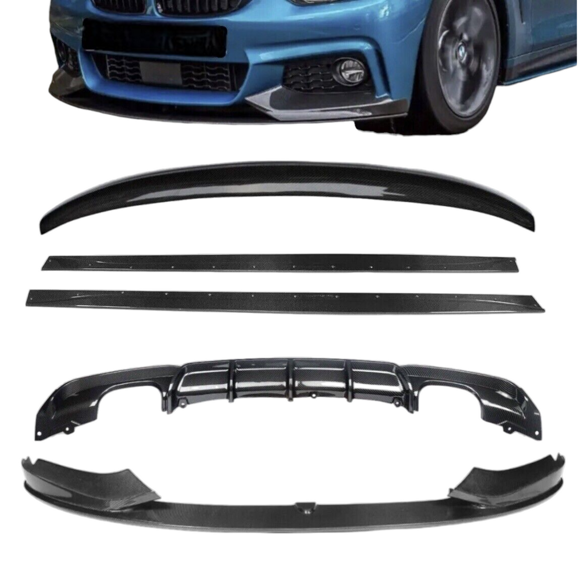 BMW F36 Gran coupe kit front splitter rear spoiler diffuser sides 4 Series quad