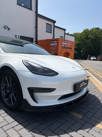 Load image into Gallery viewer, TESLA MODEL 3 GLOSS BLACK AERO KIT SPLITTER SPOILER SKIRTS DIFFUSER 2018-24 PRE LCI 

Kit Includes:
