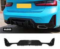 Load image into Gallery viewer, GLOSS BLACK M PERFORMANCE STYLE REAR DIFFUSER FOR BMW 3 SERIES G20 G21 LCI ABS QUAD - STM STYLING 
