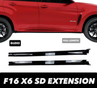 Load image into Gallery viewer, BMW F15 F85 X5M X6M F86 F16 GLOSS BLACK FULL SIDE SKIRT SKIRTS EXTENSION - STM STYLING 
