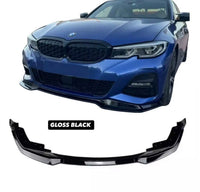 Load image into Gallery viewer, BMW 3 SERIES G20 G21 M PERFORMANCE MPS 19-21 FRONT SPLITTER GLOSS BLACK ABS - STM STYLING 
