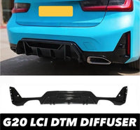 Load image into Gallery viewer, GLOSS BLACK M PERFORMANCE STYLE REAR DIFFUSER FOR BMW 3 SERIES G20 G21 LCI ABS QUAD - STM STYLING 
