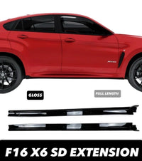 Load image into Gallery viewer, BMW F15 F85 X5M X6M F86 F16 GLOSS BLACK FULL SIDE SKIRT SKIRTS EXTENSION BLADE
