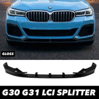 Load image into Gallery viewer, BMW 5 Series G30 G31 LCI M Sport Front Splitter Spoiler Lip Gloss Black Body Kit - STM STYLING 
