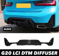 Load image into Gallery viewer, GLOSS BLACK M PERFORMANCE STYLE REAR DIFFUSER FOR BMW 3 SERIES G20 G21 LCI ABS QUAD - STM STYLING 
