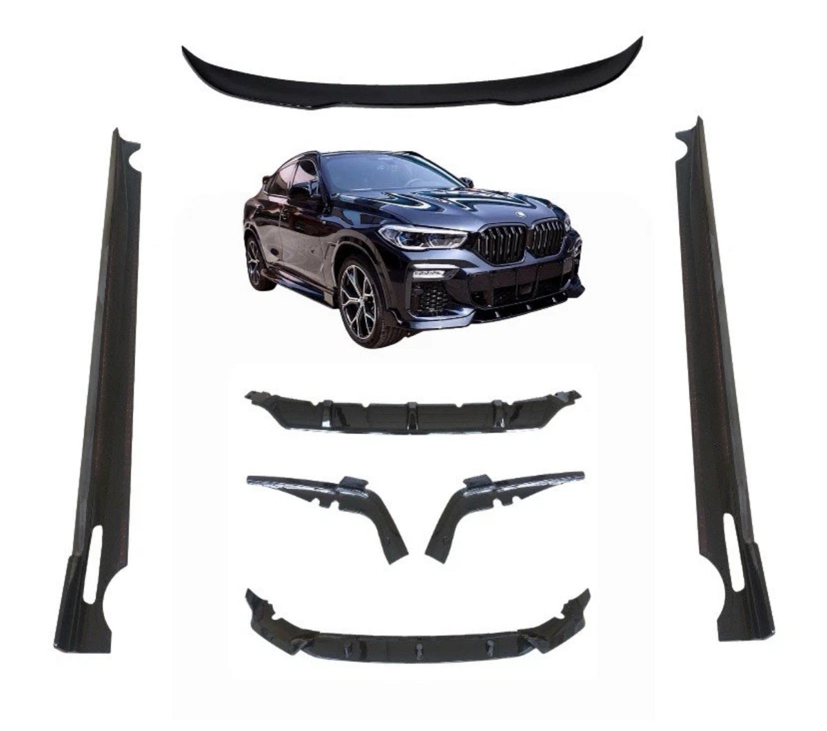 BMW X6 G06 AERO BODYKIT BODY KIT FRONT SPLITTER LIP REAR DIFFUSER SKIRT 19+ BK - STM STYLING 