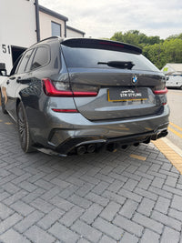 Load image into Gallery viewer, G20 G21 QUAD EXHAUST COMPETITION STYLE REAR DIFFUSER TAIL PIPE FOR BMW 3 SERIES - STM STYLING 
