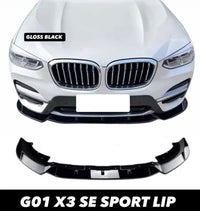 Load image into Gallery viewer, BMW X3 G01 Pre-LCI Standard SE Gloss Black Front Splitter Spoiler Lip 2018-2021
