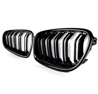 Load image into Gallery viewer, BMW F10 F11 5 Series 10-16 Kidney Grille Grill Grilles Gloss Black Twin Slats - STM STYLING 
