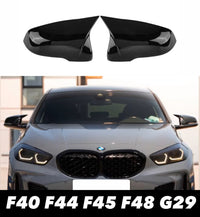 Load image into Gallery viewer, BMW F40 F44 F45 F46 F48 G29 2PCS DOOR WING MIRROR COVERS CAPS GLOSS BLACK ABS - STM STYLING 
