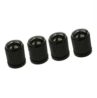 Load image into Gallery viewer, 4 X CAR BIKE CYCLE BLACK PLASTIC AIR VALVE TYRE ALLOY WHEEL CAPS DUST VALVE
