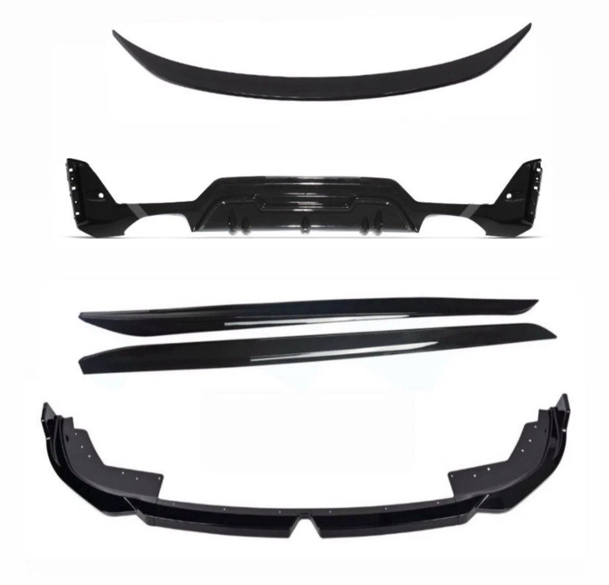 BMW 3 Series G20 LCI Aero Body Kit M Sport In Gloss Black Splitter Skirts Quad