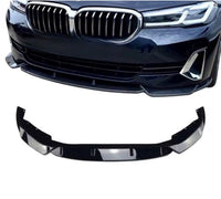 Load image into Gallery viewer, BMW 5 Series G30 LCI SE 2021-2023 Gloss Black Front Splitter 3 Piece - STM STYLING 
