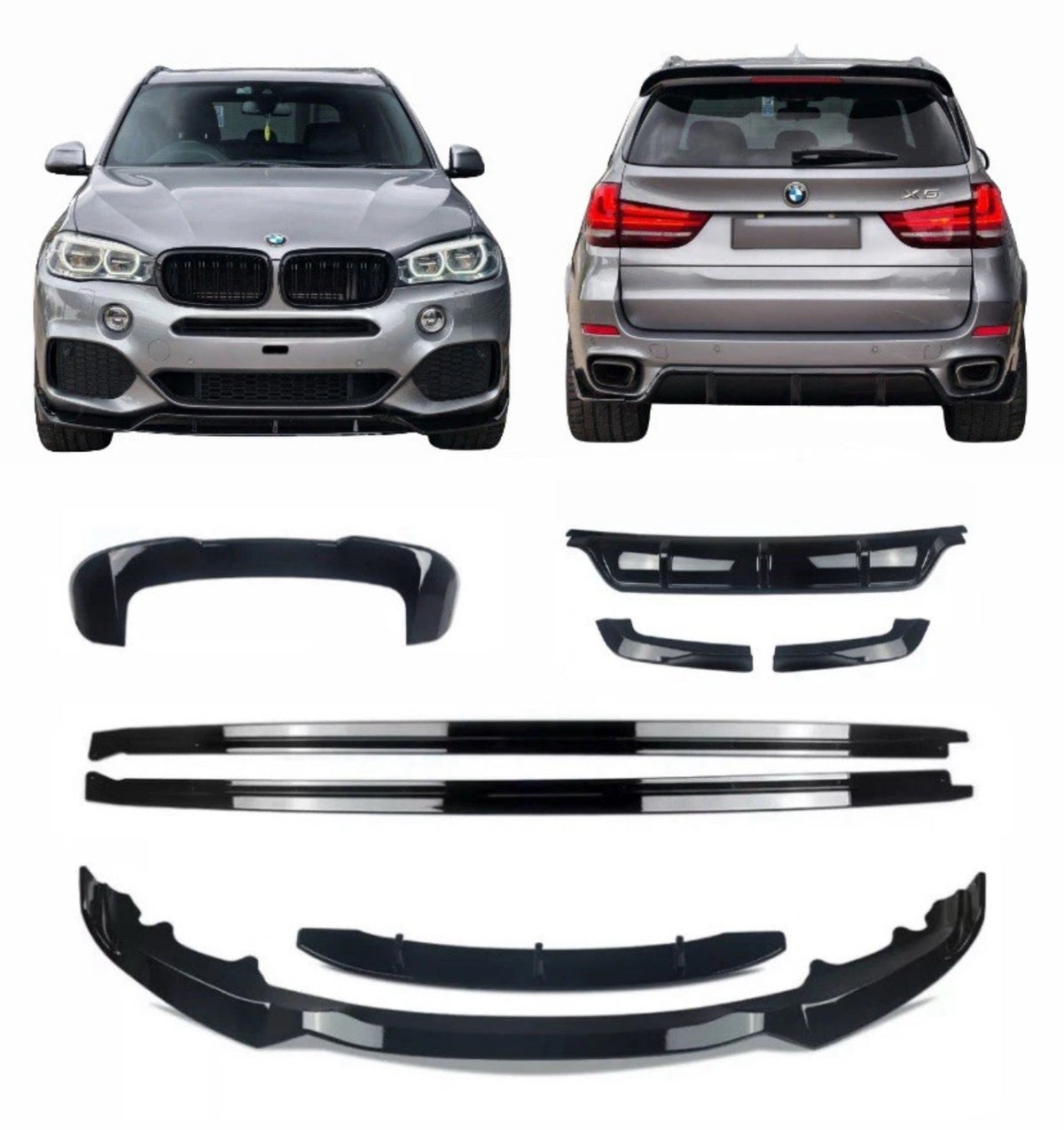 BMW X5 F15 BODY KIT BODYKIT REAR DIFFUSER SPLITTER SPOILER FULL SIDE EXTENSIONS