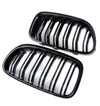 Load image into Gallery viewer, BMW F10 F11 5 Series 10-16 Kidney Grille Grill Grilles Gloss Black Twin Slats - STM STYLING 
