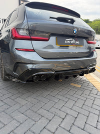 Load image into Gallery viewer, G20 G21 QUAD EXHAUST COMPETITION STYLE REAR DIFFUSER TAIL PIPE FOR BMW 3 SERIES - STM STYLING 
