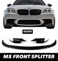Load image into Gallery viewer, BMW F10 M5 FRONT BUMPER SPLITTER LIP REAR DIFFUSER SPOILER GLOSS BLACK 10-16
