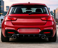 Load image into Gallery viewer, BMW 1 SERIES F20 F21 LCI 15-19 GLOSS BLACK REAR DIFFUSER LIP VALANCE BUMPER DUAL
