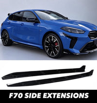 Load image into Gallery viewer, BMW 1 SERIES F70 M SPORT SIDE EXTENSIONS GLOSS BLACK LIP SPLITTER MP STYLE
