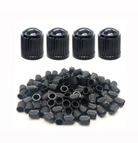 Load image into Gallery viewer, 4 X CAR BIKE CYCLE BLACK PLASTIC AIR VALVE TYRE ALLOY WHEEL CAPS DUST VALVE
