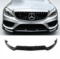 Load image into Gallery viewer, MERCEDES C CLASS W205 C205 2014-2018 AMG LINE GLOSS BLACK FRONT SPLITTER
