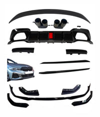 Load image into Gallery viewer, BMW 3 SERIES G20 KIT GLOSS BLACK BODYKIT FRONT LIP SPOILER LED DIFFUSER QUAD TIP
