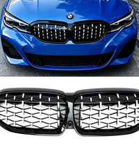 Load image into Gallery viewer, BMW 3 SERIES G20 M-PERFORMANCE 2018-2022 DIAMOND GRILL MESH GLOSS BLACK CHROME
