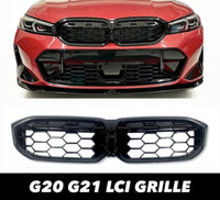 Load image into Gallery viewer, FRONT GRILLE DIAMOND STYLE GLOSS BLACK FOR BMW 3 SERIES G20 G21 LCI 2024-2026
