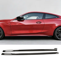 Load image into Gallery viewer, BMW 4 SERIES G22 G23 SIDE SKIRT EXTENSIONS LIP GLOSS BLACK FULL LENGTH STM

