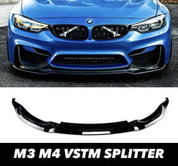 Load image into Gallery viewer, BMW M3 M4 F80 F82 F83 FRONT SPLITTER LIP V SPOILER PERFORMANCE STYLE GLOSS BLACK
