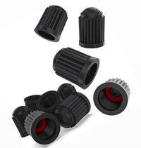 Load image into Gallery viewer, 16x Black Tyre Valve Dust Caps With Internal Air Dust Water Seals Steel Alloys
