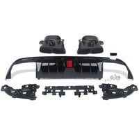 Load image into Gallery viewer, MERCEDES BENZ W205 AMG C63 REAR BUMPER DIFFUSER AMG B STYLE WITH TAILPIPE LED
