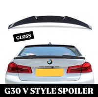 Load image into Gallery viewer, BMW 5 Series G30 Gloss Black Boot Spoiler V Style Rear Trunk ABS Saloon Lip
