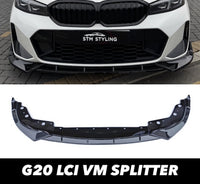 Load image into Gallery viewer, BMW 3 SERIES G20 M SPORT LCI FACELIFT FRONT SPLITTER LIP SPOILER GLOSS BLACK 23+
