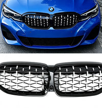 Load image into Gallery viewer, BMW 3 SERIES G20 M-PERFORMANCE 2018-2022 DIAMOND GRILL MESH GLOSS BLACK CHROME
