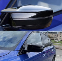 Load image into Gallery viewer, SIDE WING MIRROR COVER CAPS BLACK M STYLE FOR BMW 3 4 5 7 8 SERIES G20 G22 G30
