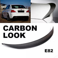 Load image into Gallery viewer, BMW 1 SERIES E82 REAR TRUNK BOOT SPOILER P STYLE CARBON LOOK 2007-2013
