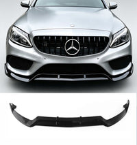 Load image into Gallery viewer, MERCEDES C CLASS W205 C205 2014-2018 AMG LINE GLOSS BLACK FRONT SPLITTER
