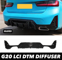Load image into Gallery viewer, GLOSS BLACK M PERFORMANCE STYLE REAR DIFFUSER FOR BMW 3 SERIES G20 G21 LCI ABS
