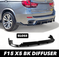 Load image into Gallery viewer, FOR BMW X5 F15 KNIGHT AERO KIT REAR DIFFUSER LIP SPLITTER VALANCE GLOSS  BLACK
