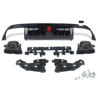 Load image into Gallery viewer, MERCEDES BENZ W205 AMG C63 REAR BUMPER DIFFUSER AMG B STYLE WITH TAILPIPE LED
