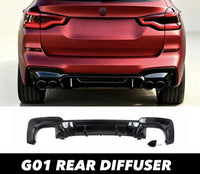 Load image into Gallery viewer, BMW X3 G01 Rear Valance Diffuser X3M Style Gloss Black
