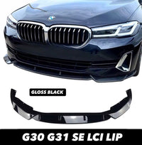 Load image into Gallery viewer, BMW 5 Series G30 LCI SE 2021-2023 Gloss Black Front Splitter 3 Piece
